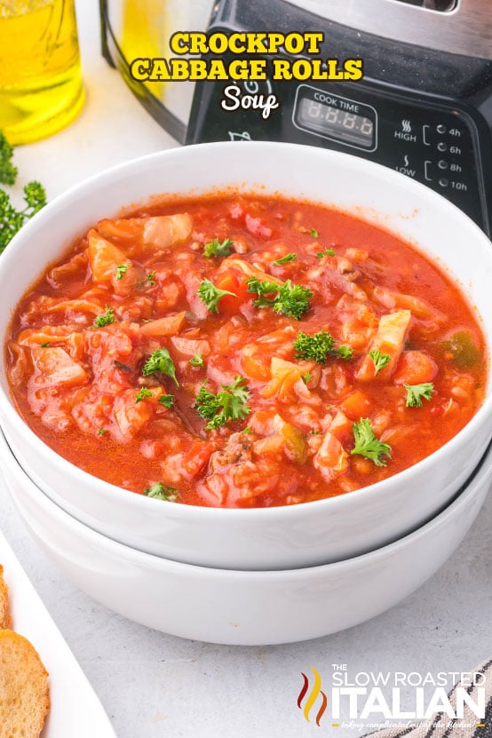 titled: Crockpot Cabbage Rolls Soup