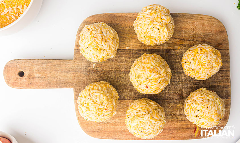 arancini balls ready for the air fryer