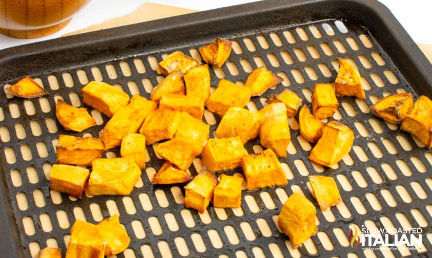 air fried cubed sweet potatoes