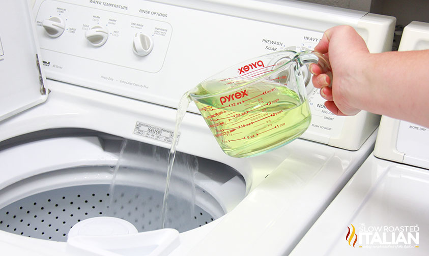 adding bleach to washing machine