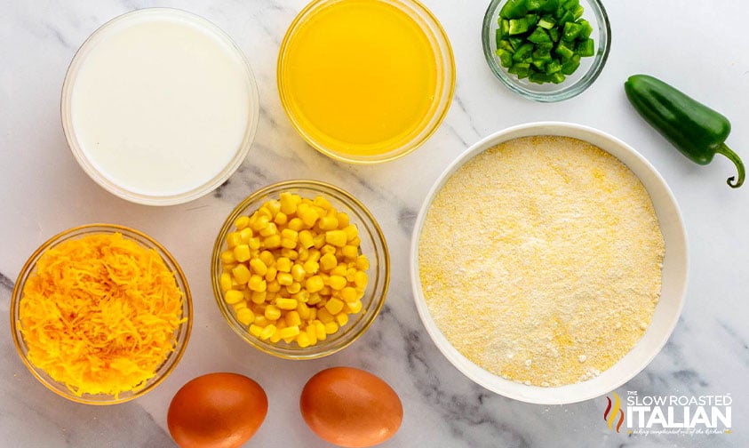 ingredients for jalapeno cornbread recipe