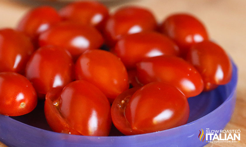 closeup of cherry tomatoes