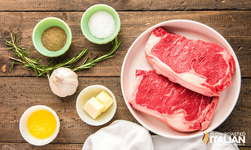 ingredients for cast iron ribeye steak