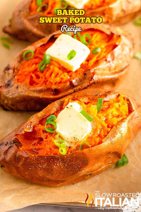 titled: Baked Sweet Potato Recipe