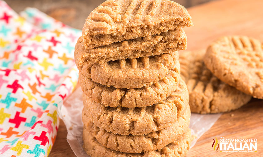 stacked keto peanut butter cookies