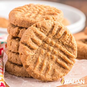 closeup of keto peanut butter cookies