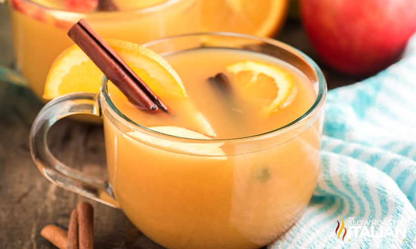 warm cup of wassail hot apple cider