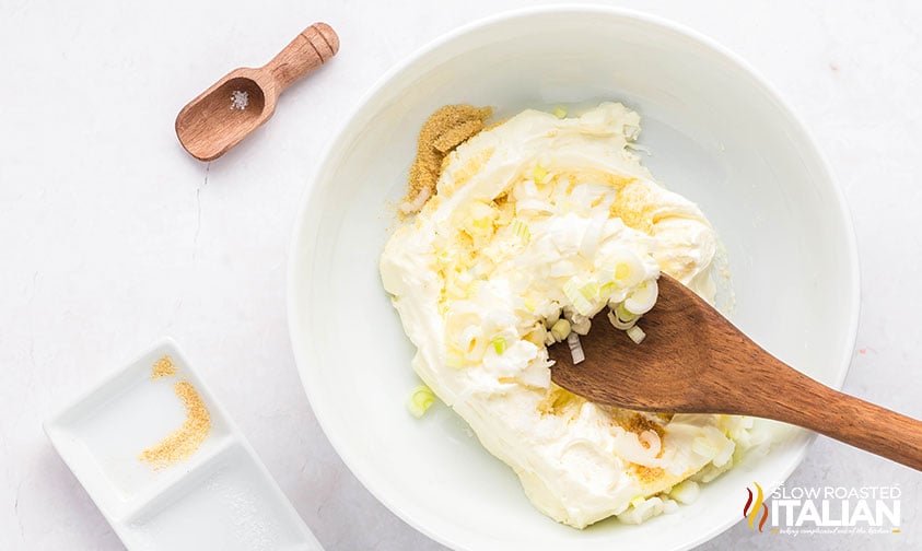 cream cheese mixture in a bowl