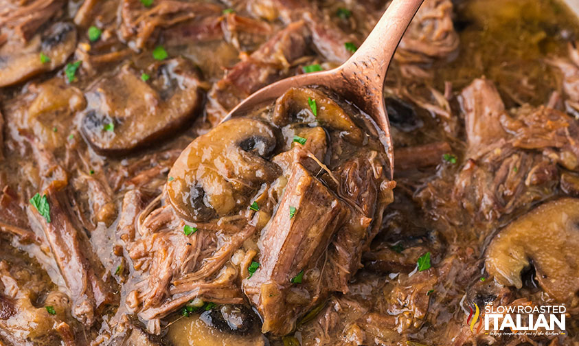 Instant Pot Beef Chuck Roast with mushrooms and onions