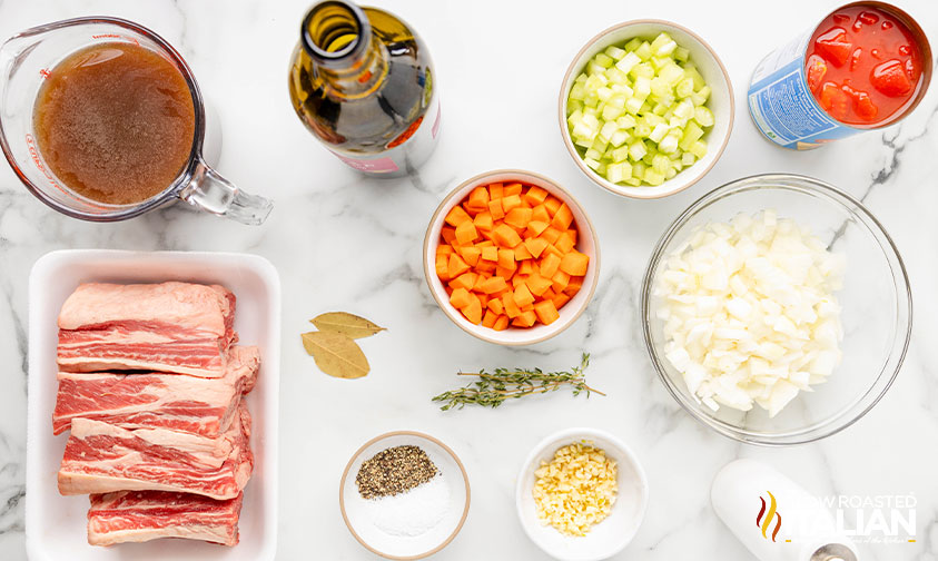 ingredients for braised beef short ribs