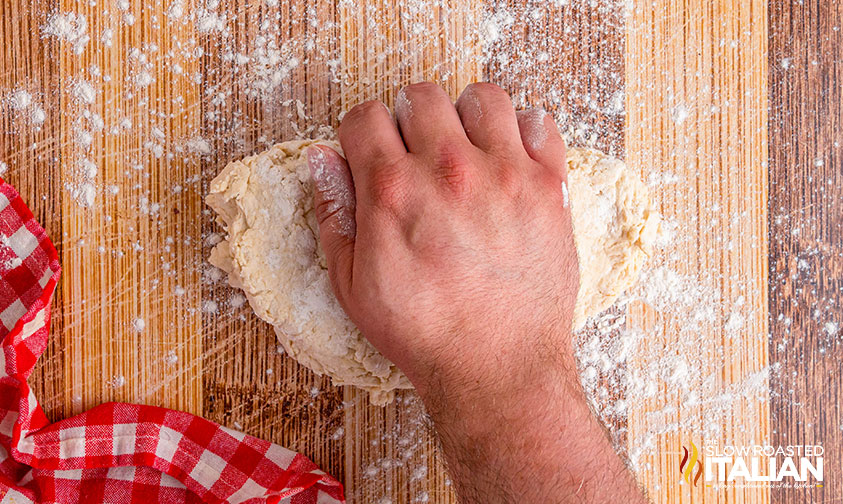 kneading dough by hand