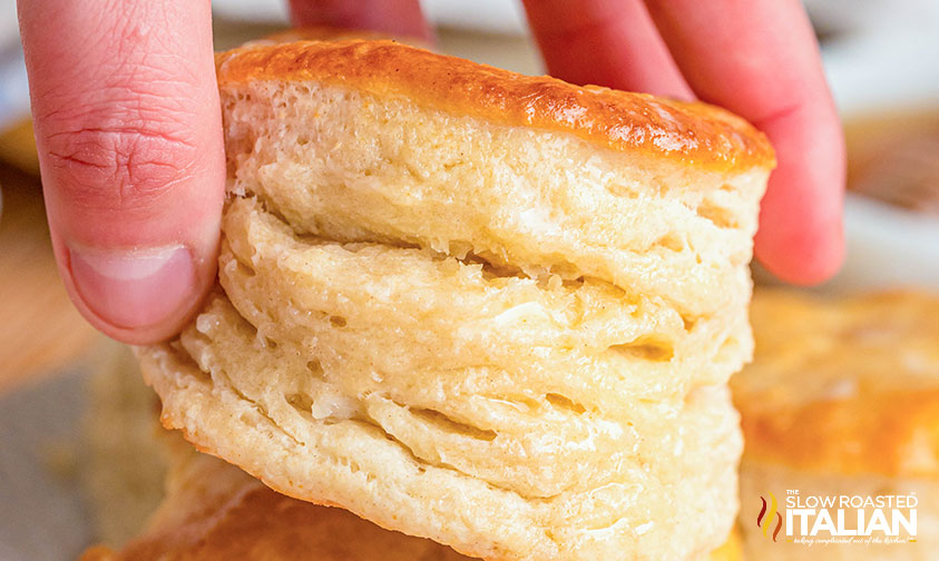 closeup of cracker barrel biscuits