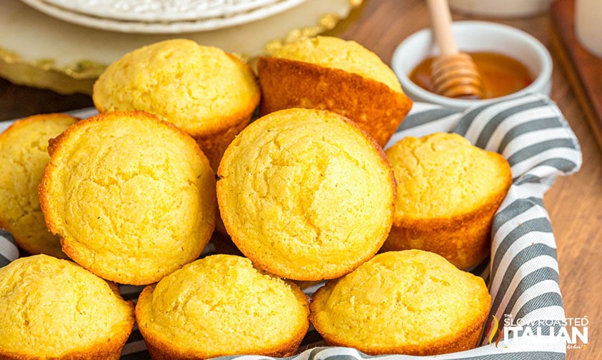 basket of corn muffins