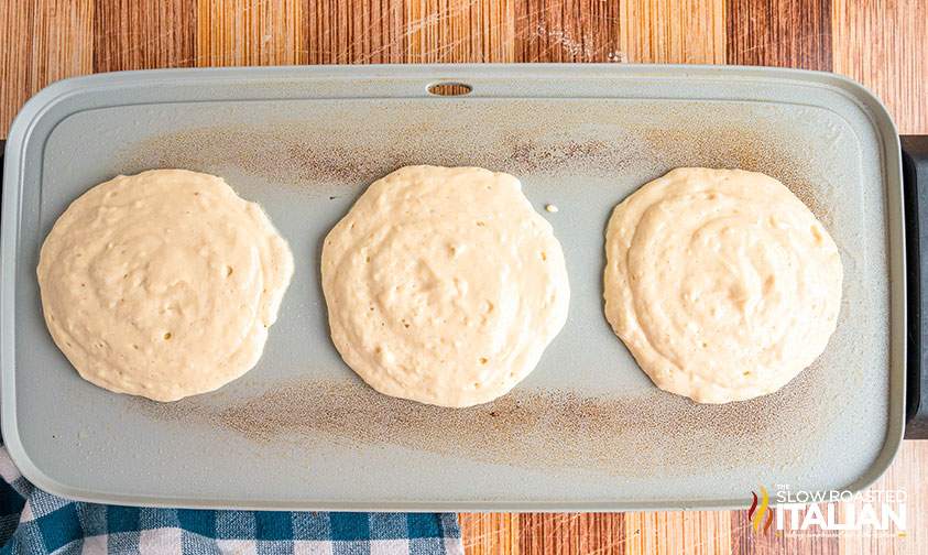 cracker barrel pancake batter on a griddle