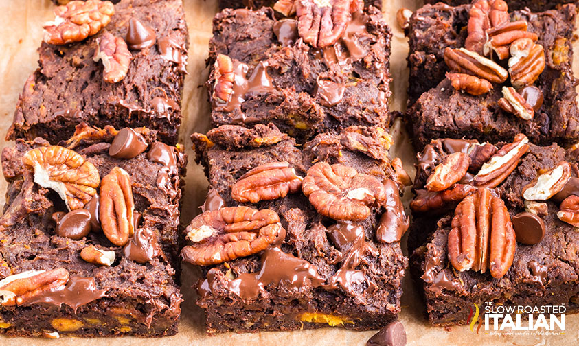 sliced sweet potato brownies