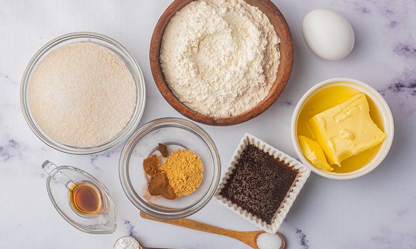 ingredients for ginger snaps cookie recipe