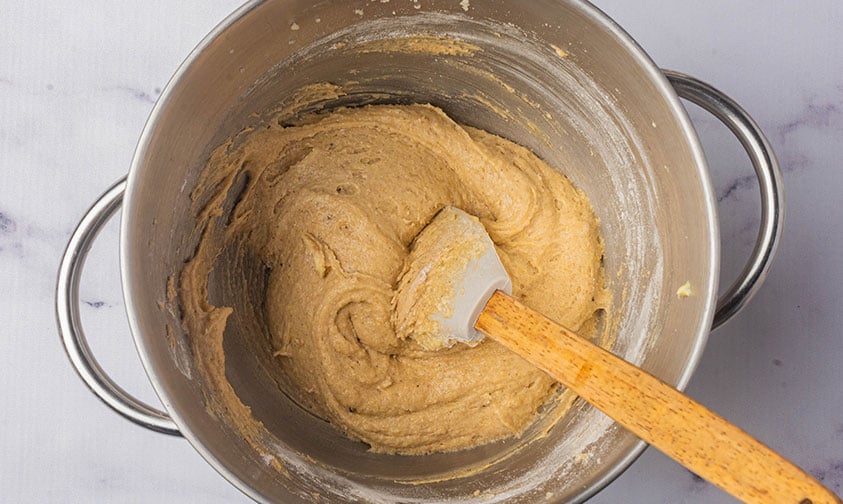 ginger snap cookie dough in mixing bowl