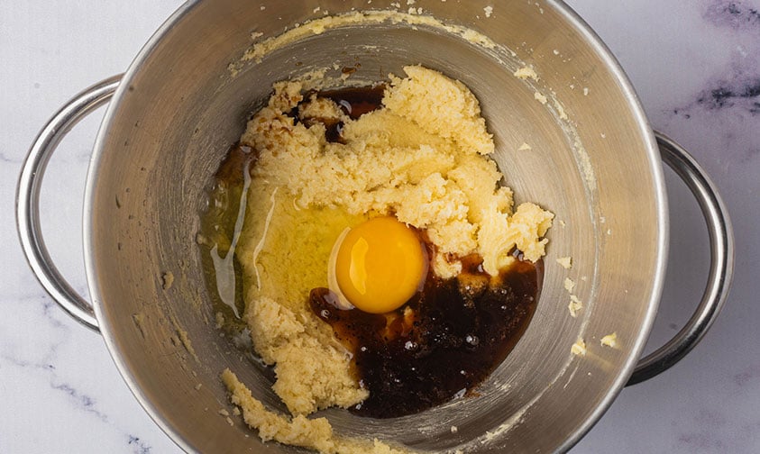 mixing ingredients for ginger snap cookies