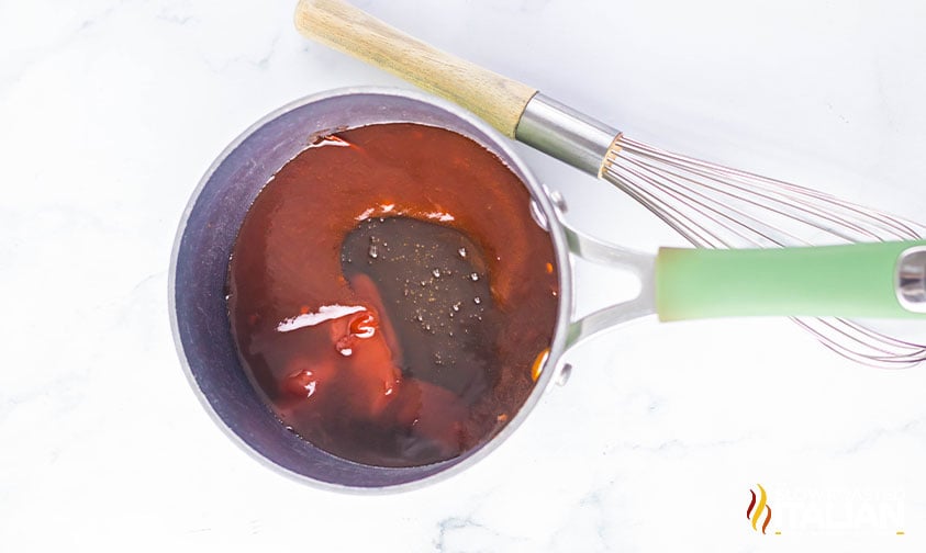 honey chipotle sauce in a small saucepan