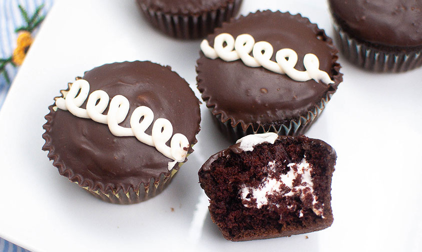 closeup of hostess cupcakes on a plate