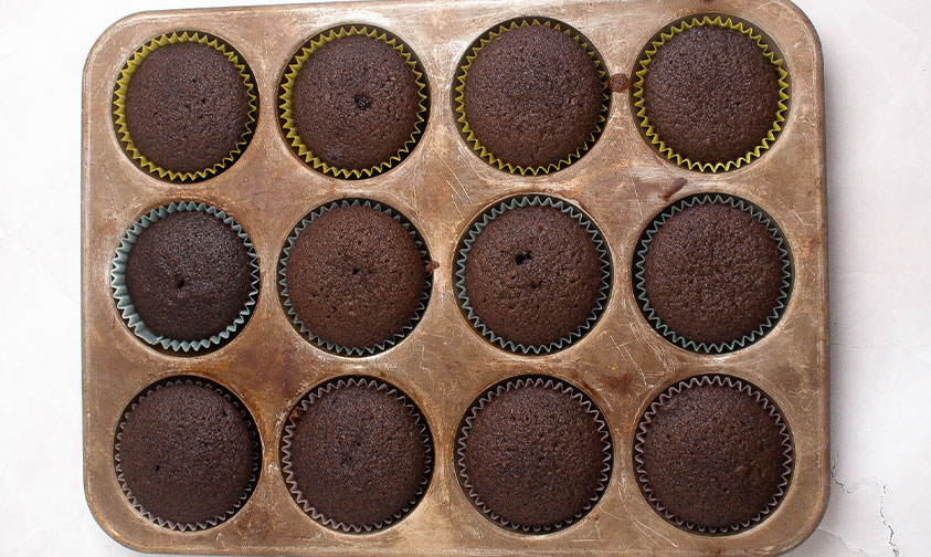 baked hostess cupcakes in muffin pan