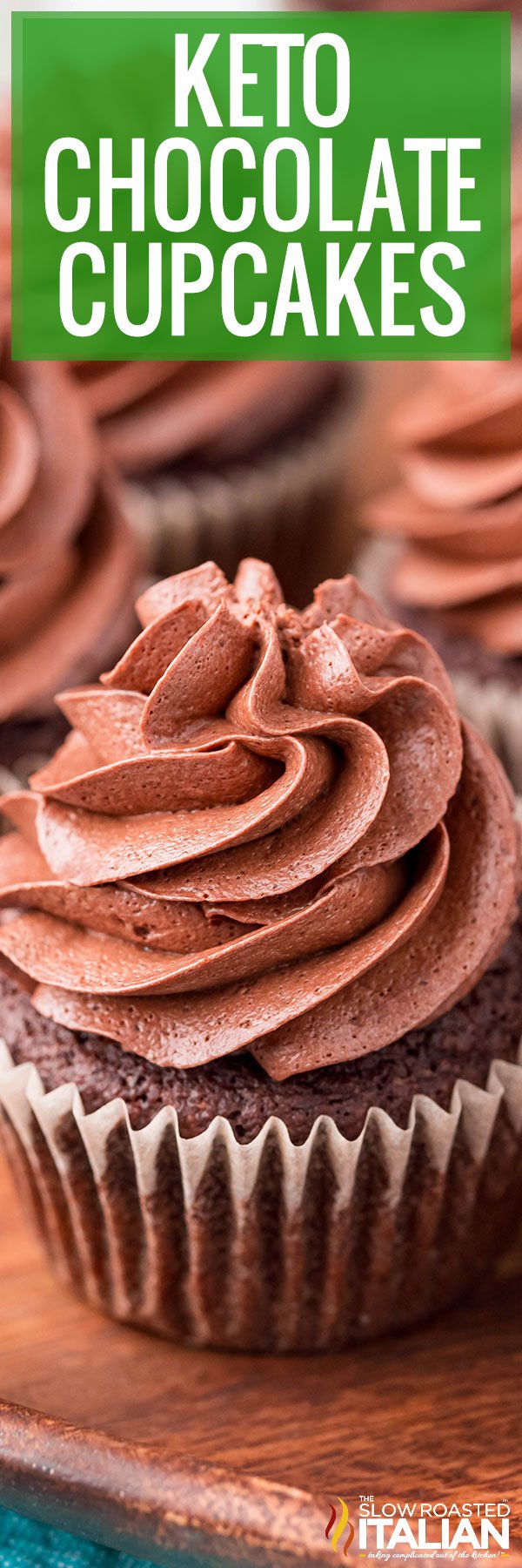 Keto Chocolate Cupcakes - PIN