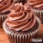 closeup of keto chocolate cupcakes