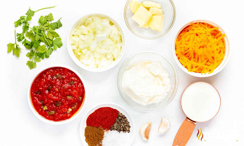 ingredients for keto queso recipe