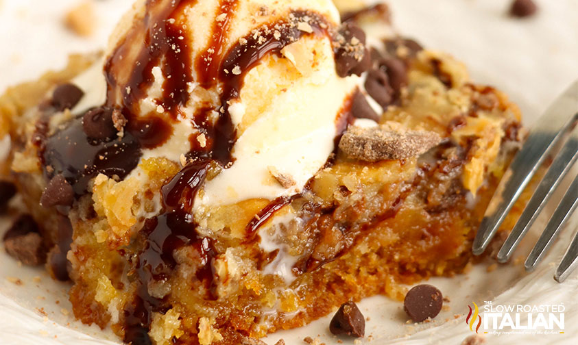 closeup of sticky toffee cake recipe