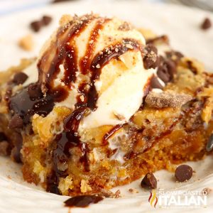 closeup of sticky toffee cake recipe