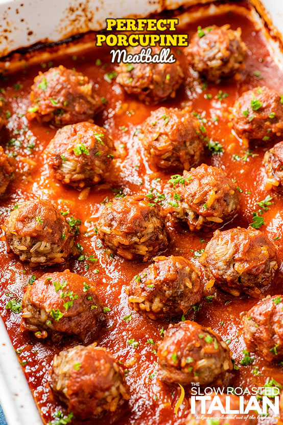 titled: Perfect Porcupine Meatballs