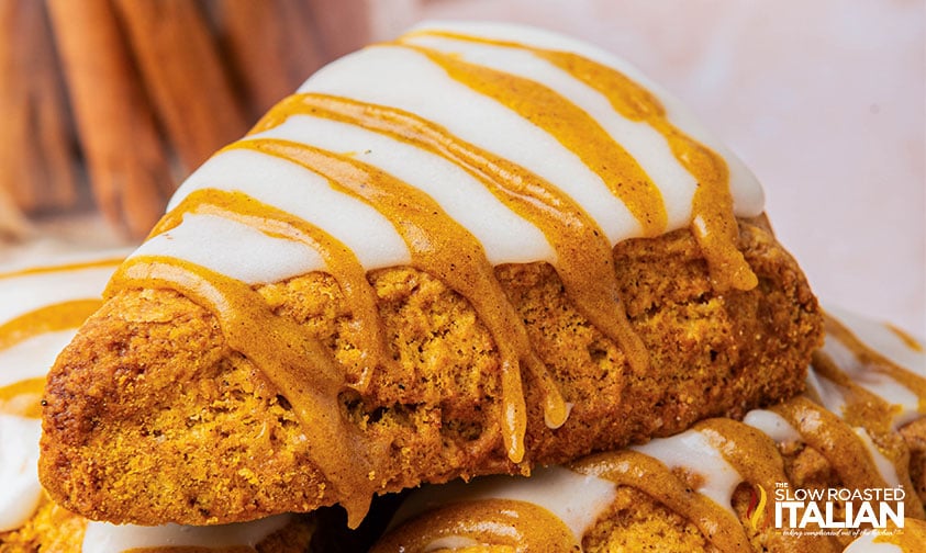 closeup of starbucks pumpkin scones