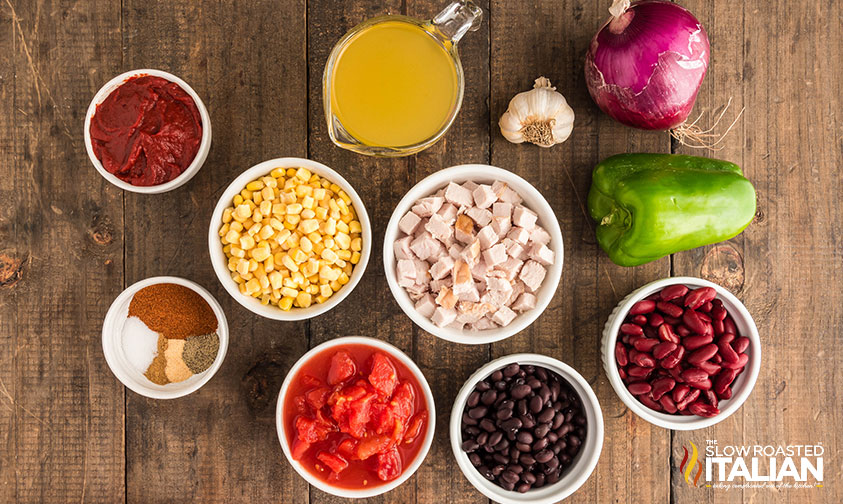 ingredients for crock pot turkey chili recipe