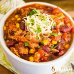 bowl of crock pot turkey chili