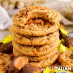 closeup of stacked butterfinger cookies