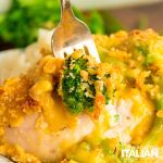 closeup of cracker barrel broccoli cheddar chicken