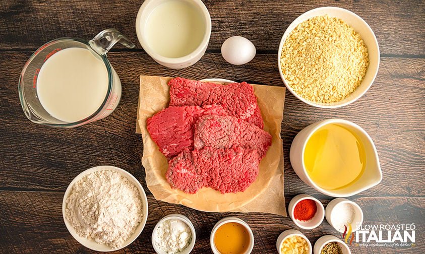 ingredients for cracker barrel country fried steak recipe