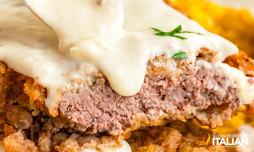 closeup of cracker barrel country fried steak