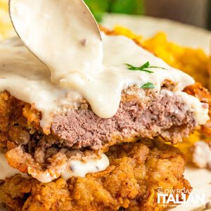 closeup of cracker barrel country fried steak