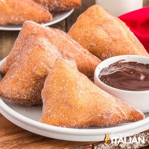 closeup of olive garden italian donuts