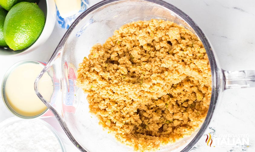 key lime pie cookie dough in a large mixing bowl