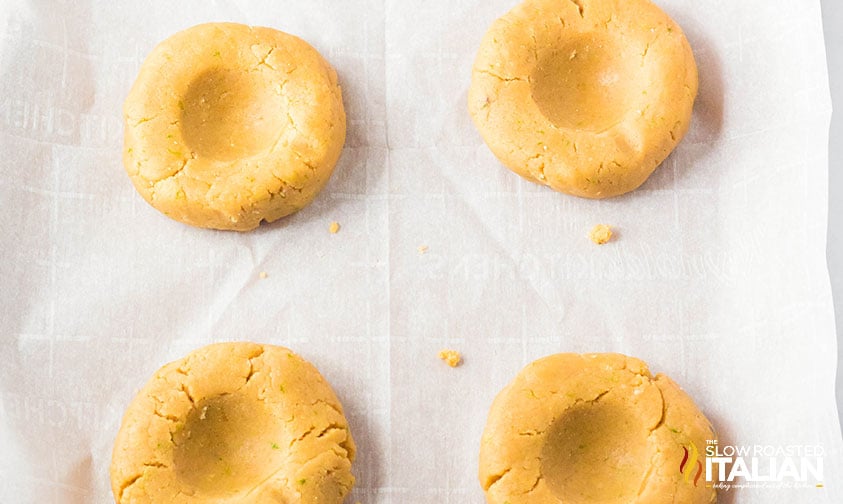 key lime pie cookies on a baking sheet