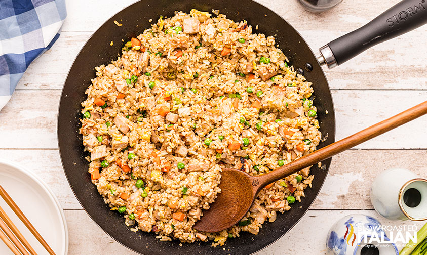 veggies added to perfect pork fried rice