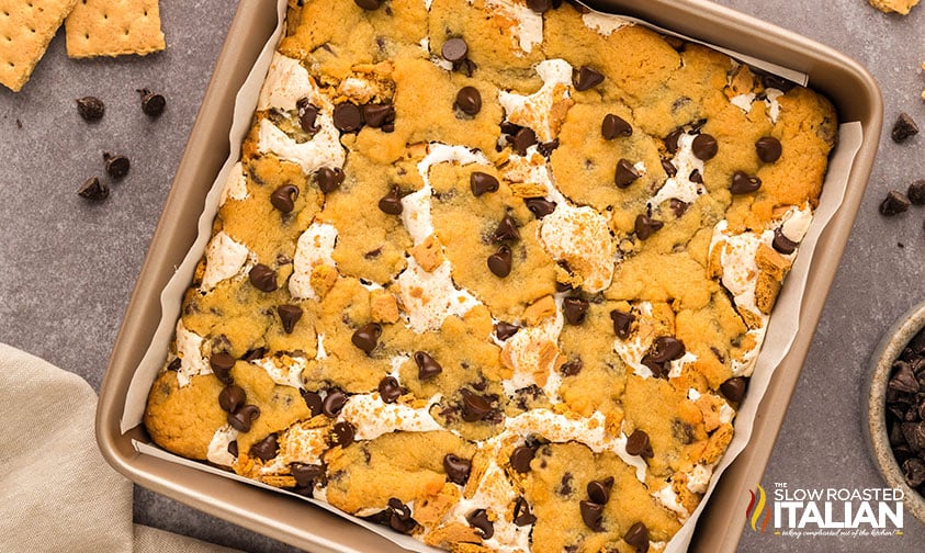 baked s'mores cookie bars