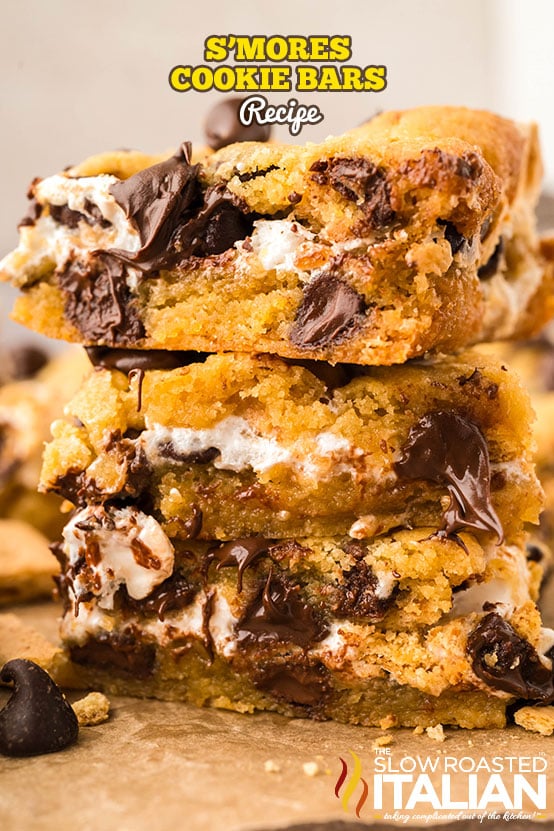 titled: S'mores Cookie Bars Recipe