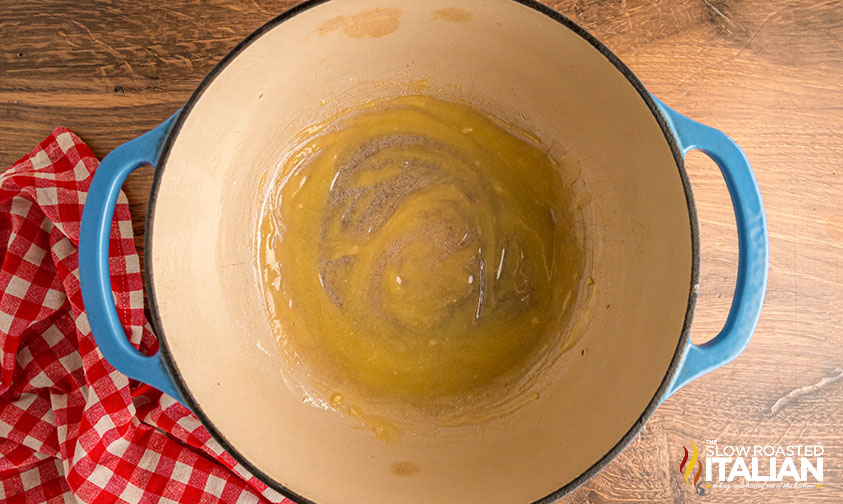 melted butter and flour in a large pot