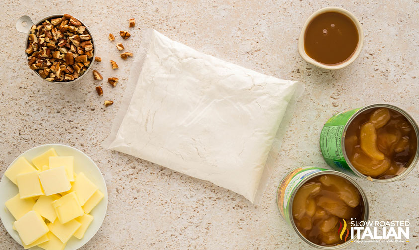 ingredients for crockpot caramel apple dump cake