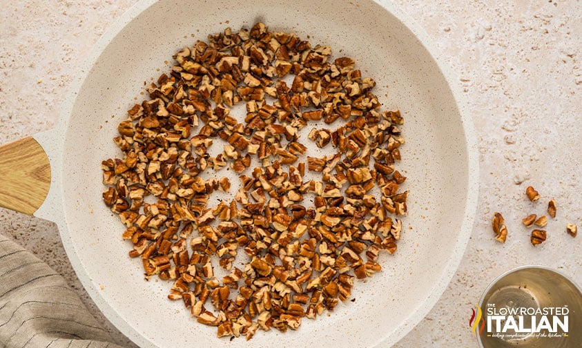 toasted pecans in a large skillet