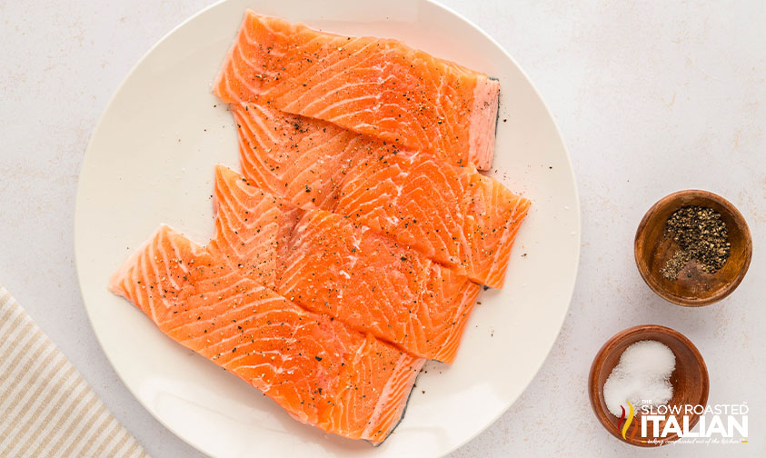 dried salmon seasoned with salt and pepper