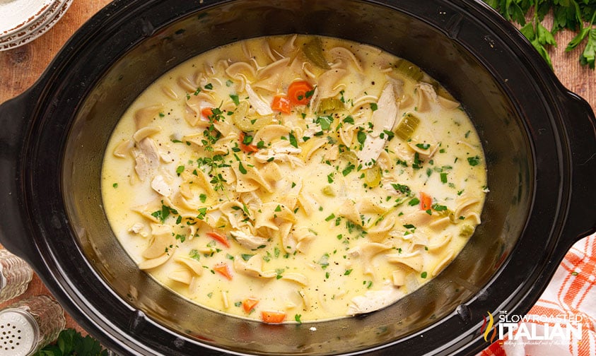 crockpot creamy chicken noodle soup